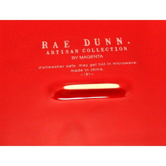 Rae Dunn Joy Square Red Ceramic Christmas Cheese Board 6" x 6" Trivet - Picture 2 of 4